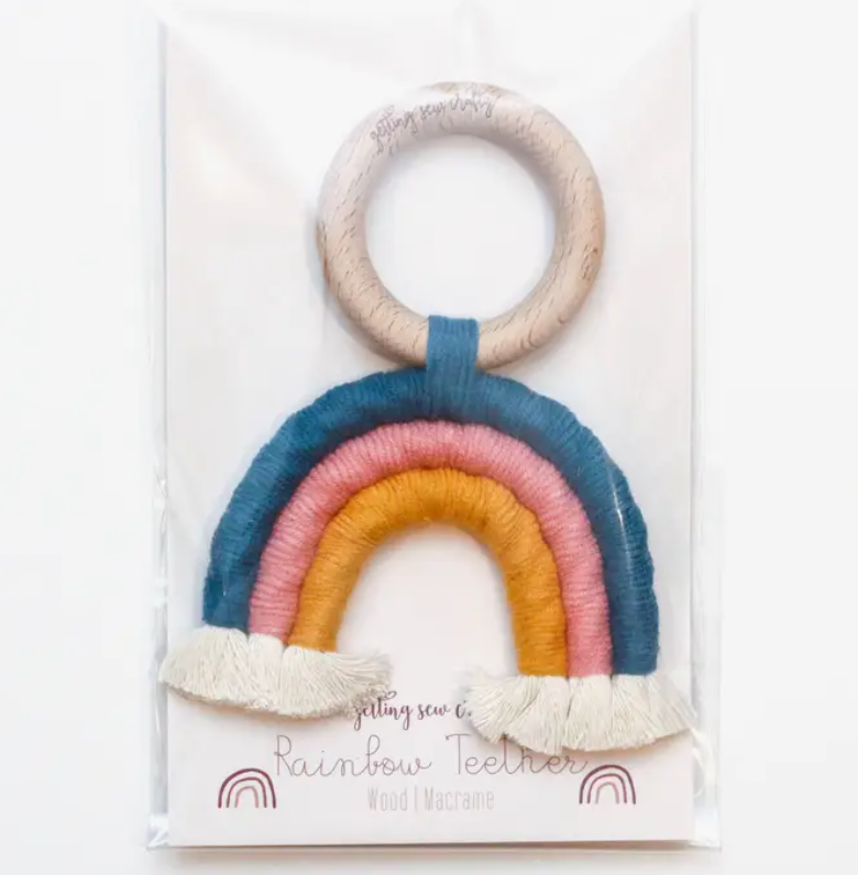 Macrame Rainbow Teether-Spring Storm