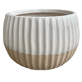 Riveted White Sand Ceramic Pot
