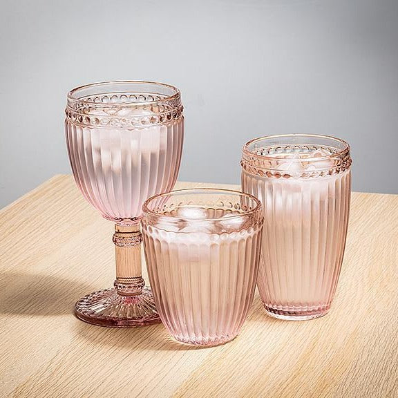Pink Dot & Panel Glassware