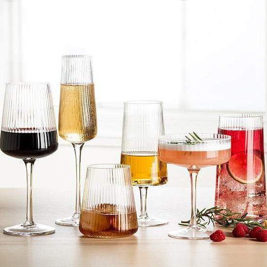 Lined Optic Glassware