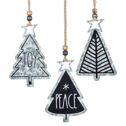 Metal Tree with Cutout Star Ornament - Assorted Styles