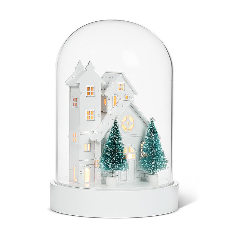 House & Tree Cloche with LED Light