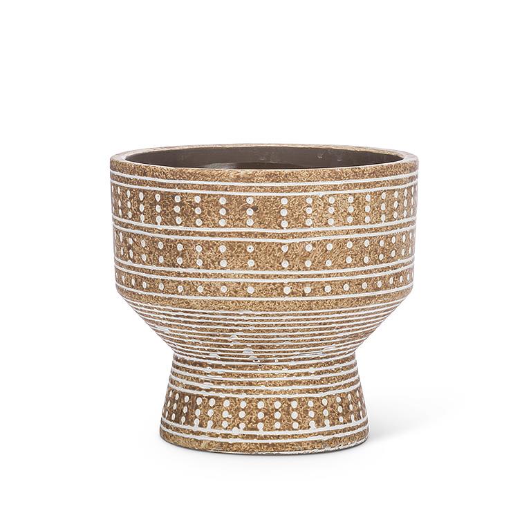 Dotted Pedestal Cement Pot