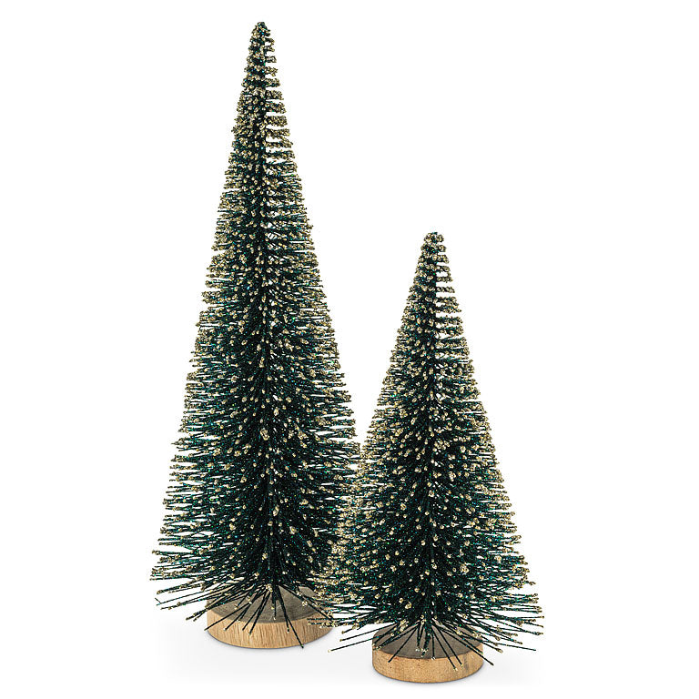 Green Brush Tree with Glitter