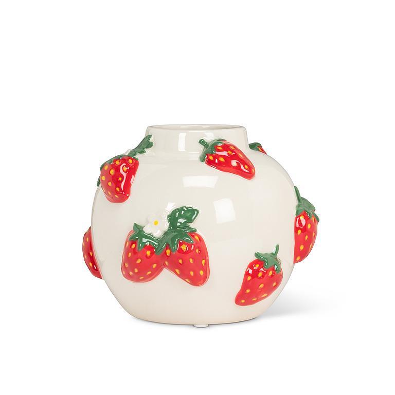 Round Vase with Strawberries
