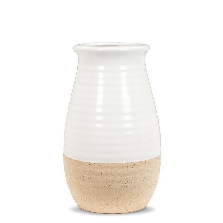 White Dipped Ceramic Vases