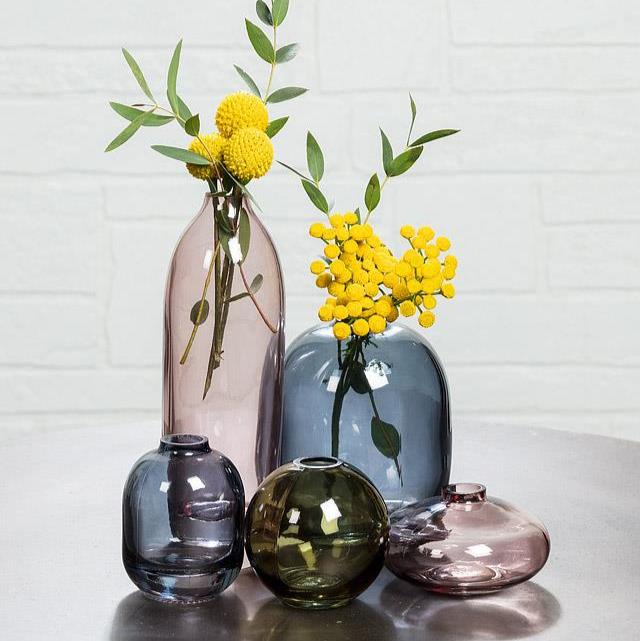 Coloured Glass Bud Vases