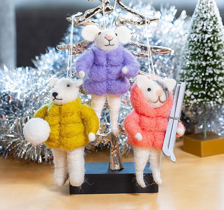 Animals in Puffy Coat Ornament