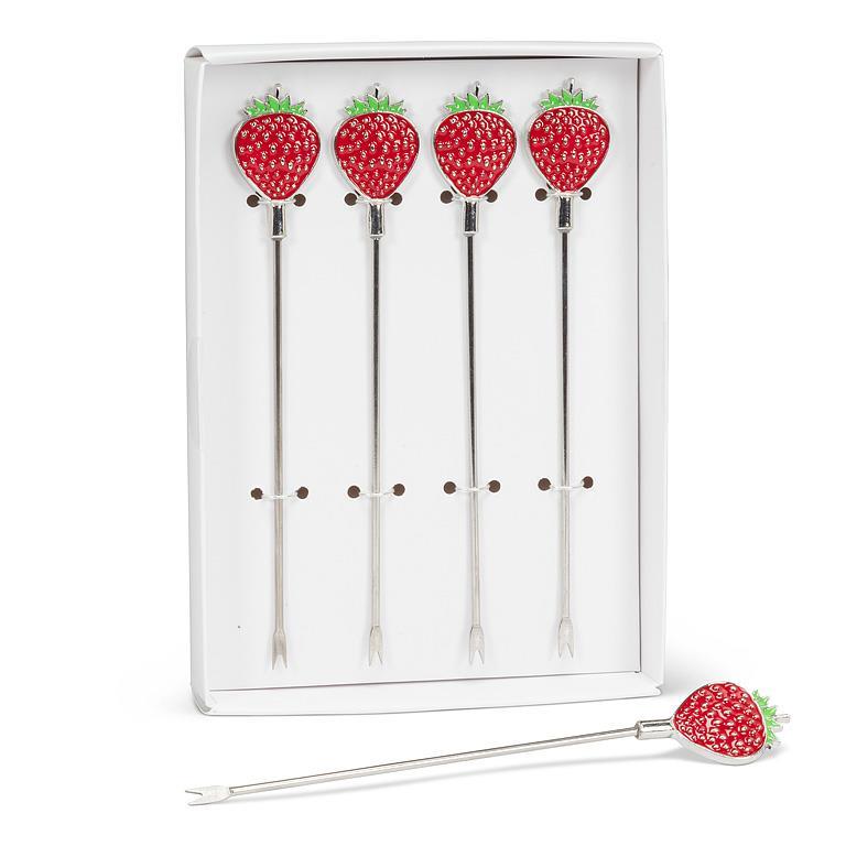 Strawberry Cocktail Picks Set of 4