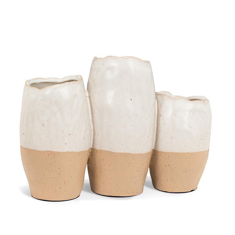 White Dipped Ceramic Vases