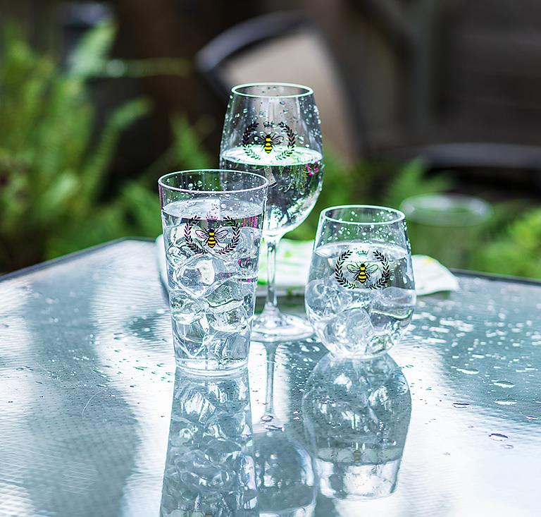 Acrylic Bee Crest Cups