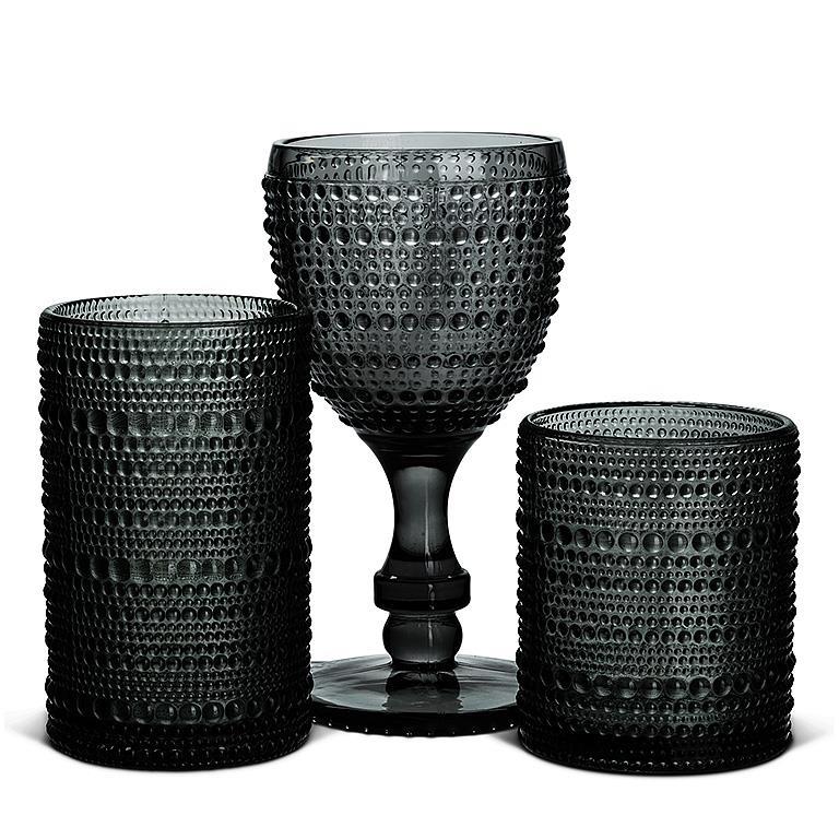 Black Pebble Finish Glassware