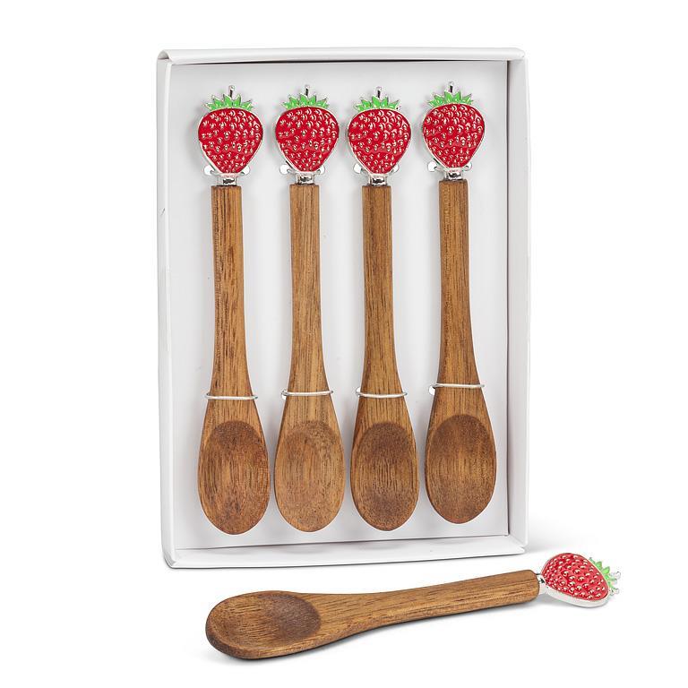 Strawberry Wooden Spoons - Set of 4