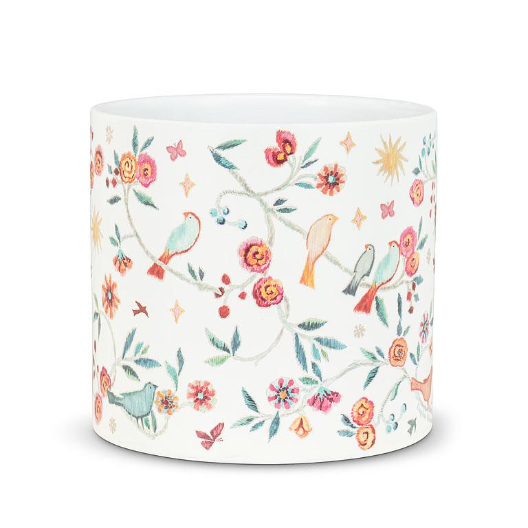 Flower and Bird Ceramic Pot