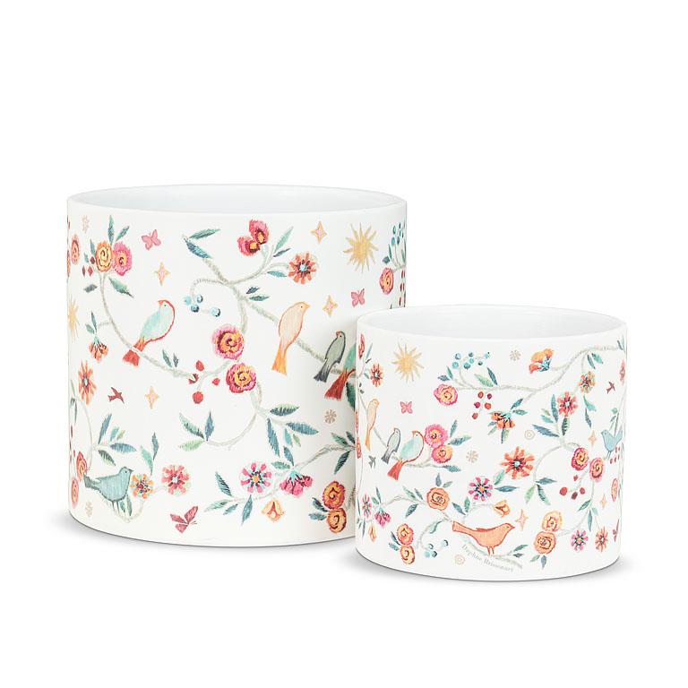 Flower and Bird Ceramic Pot