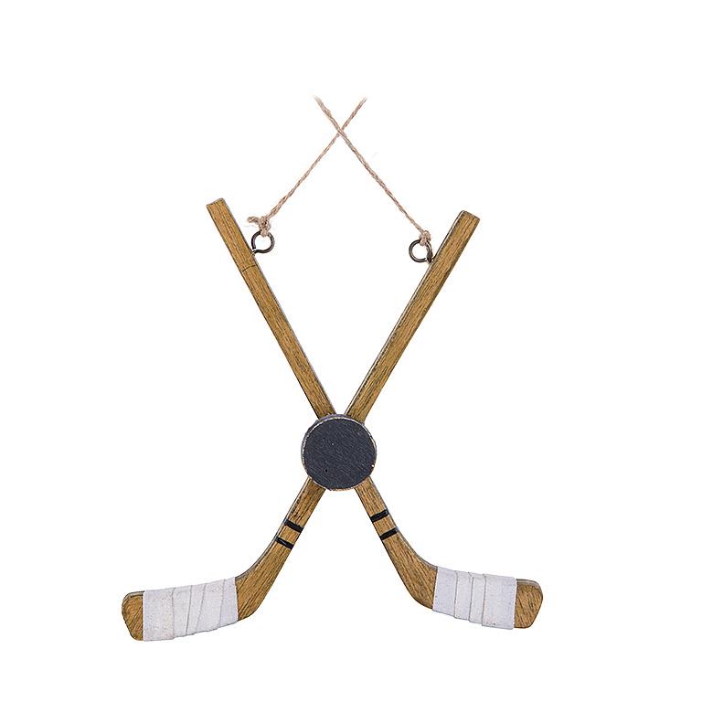 Crossed Hockey Stick & Puck Ornament