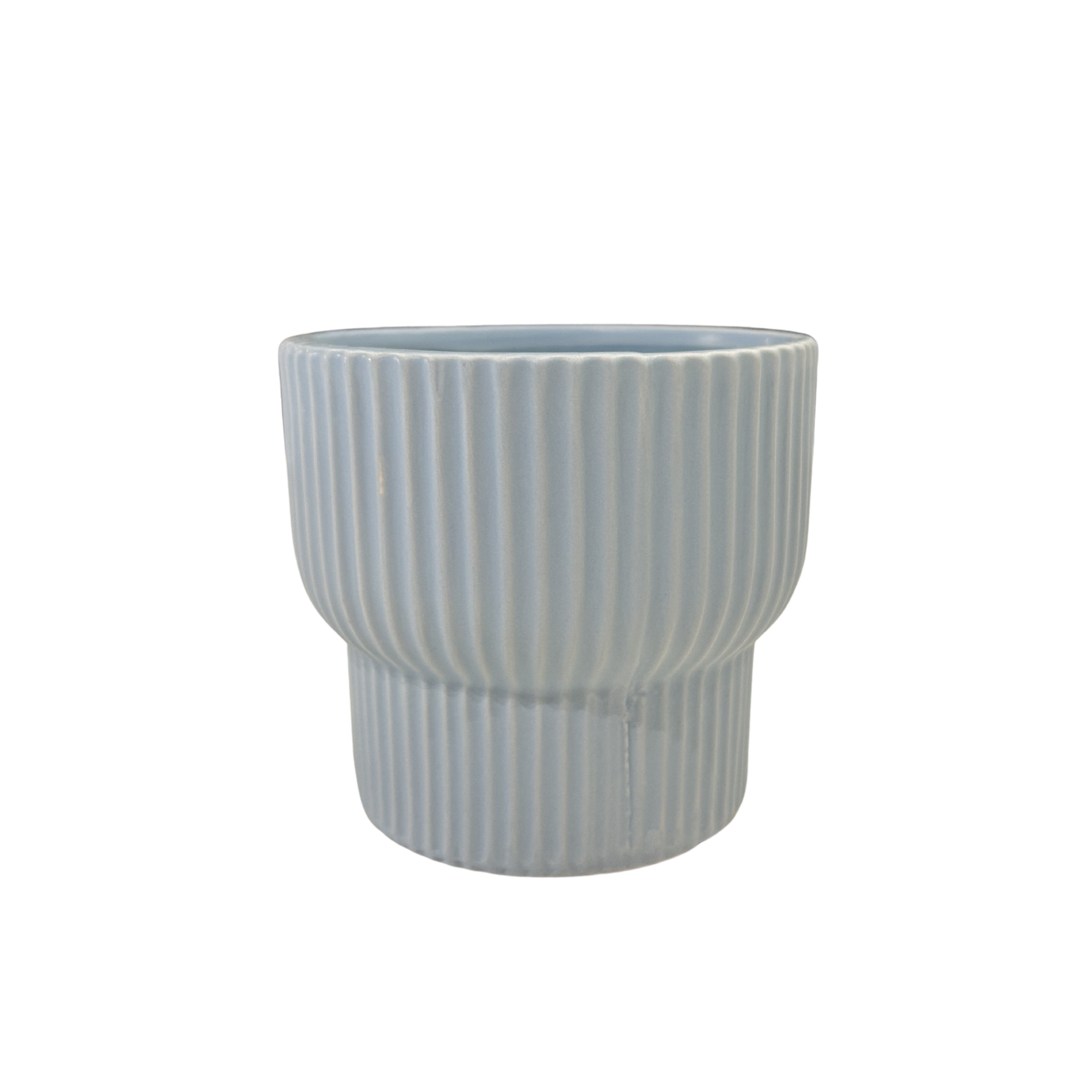4" Ceramic Ribbed Pot - Assorted Colours