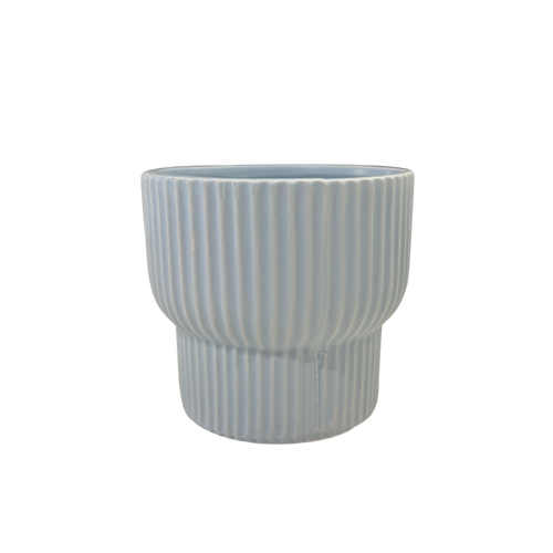 4" Ceramic Ribbed Pot - Assorted Colours