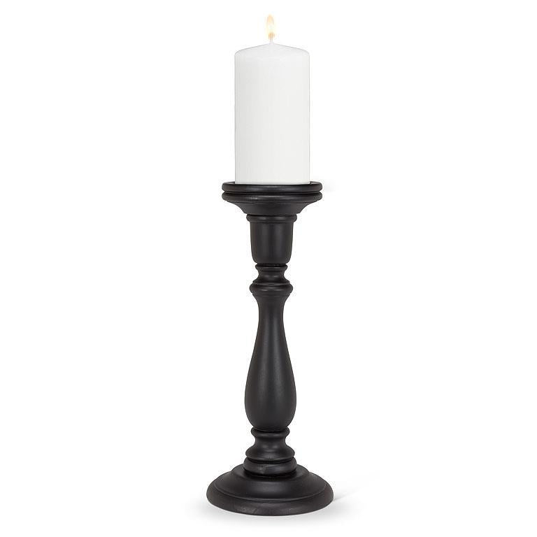 Turned Wood Pillar Candle Holder