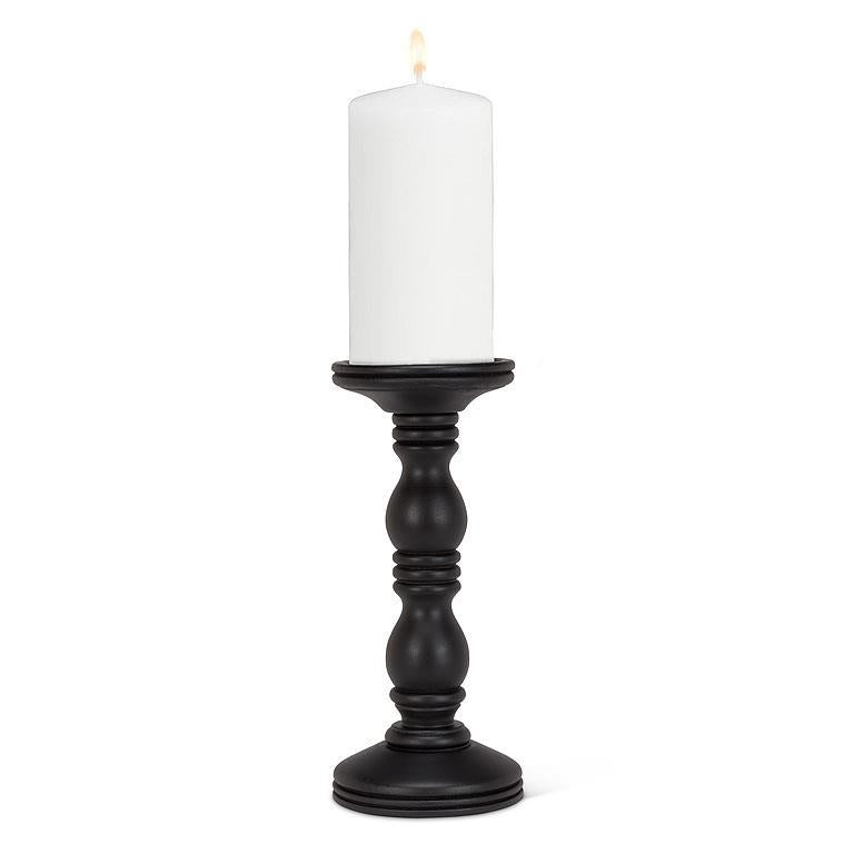 Turned Wood Pillar Candle Holder