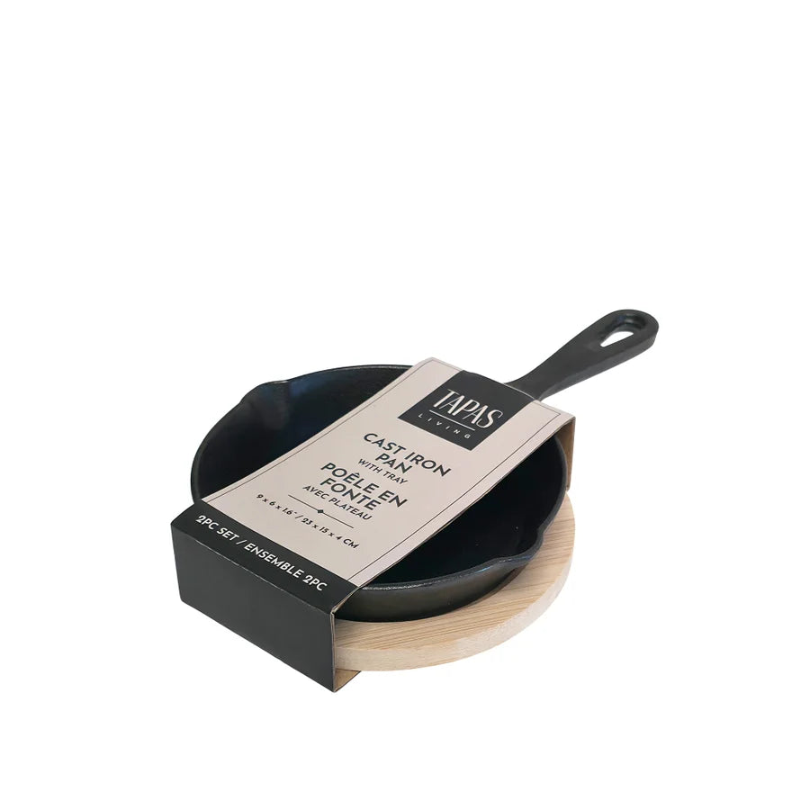 Tapas Living Cast Iron Pan With Tray Oblong