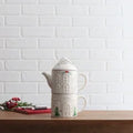 White Golden House Stacked Tea & Mug Set