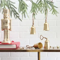 Extra Small Golden Ornament Bell Set of 3