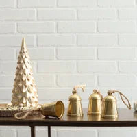Extra Small Golden Ornament Bell Set of 3