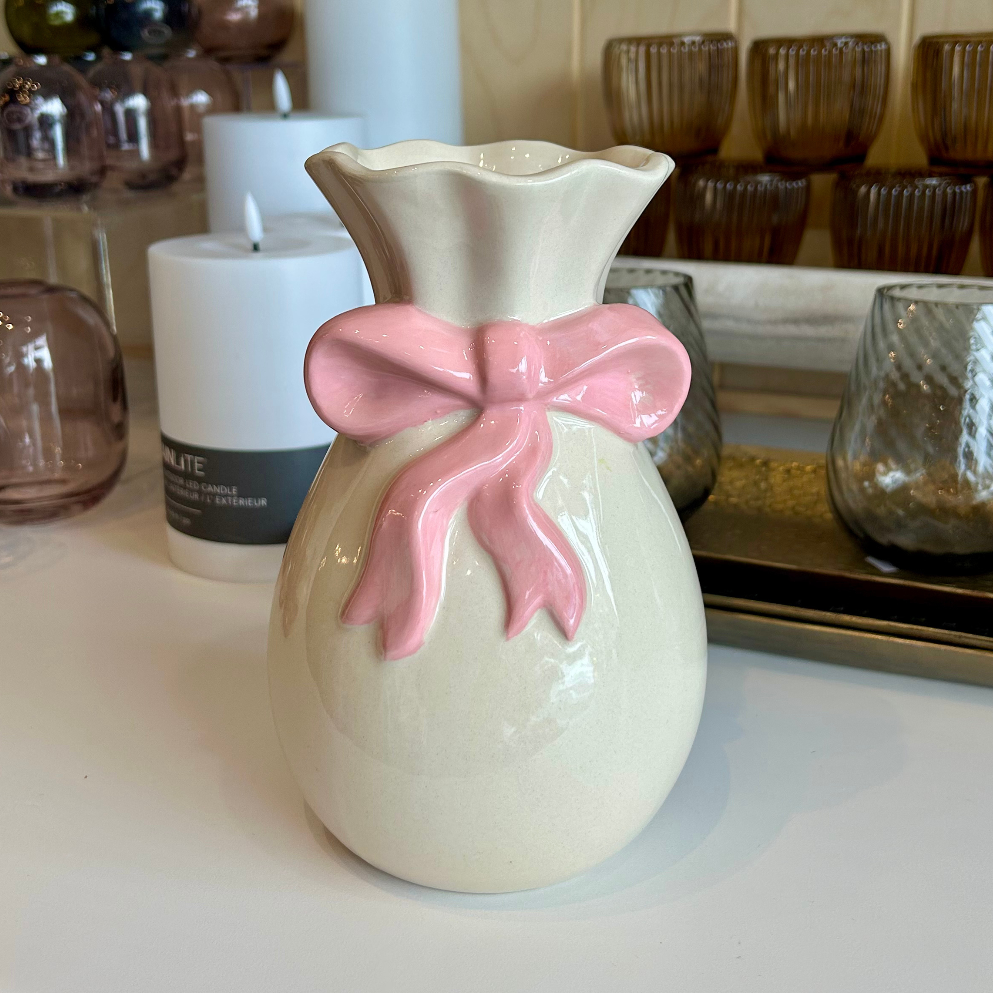 Pink Bow Vase