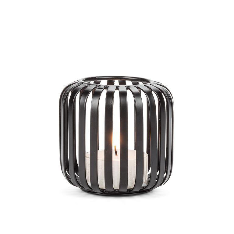 Black Ribbed Candleholder