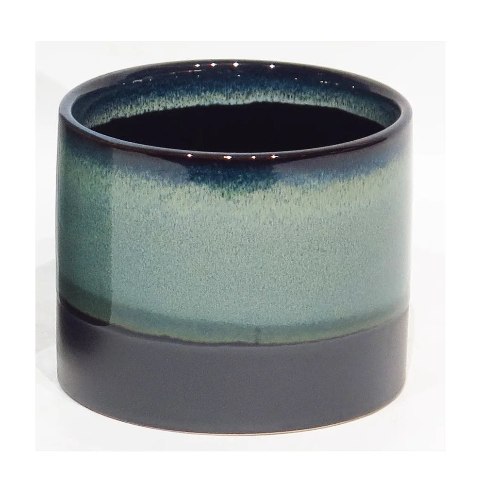 Teal and Black Glazed Ceramic Pot Assorted