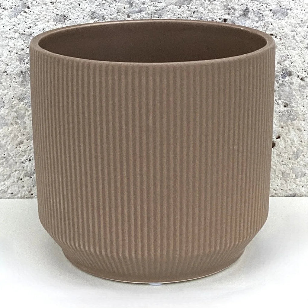 Matte Cafe Beige Dolomite Pot 4"