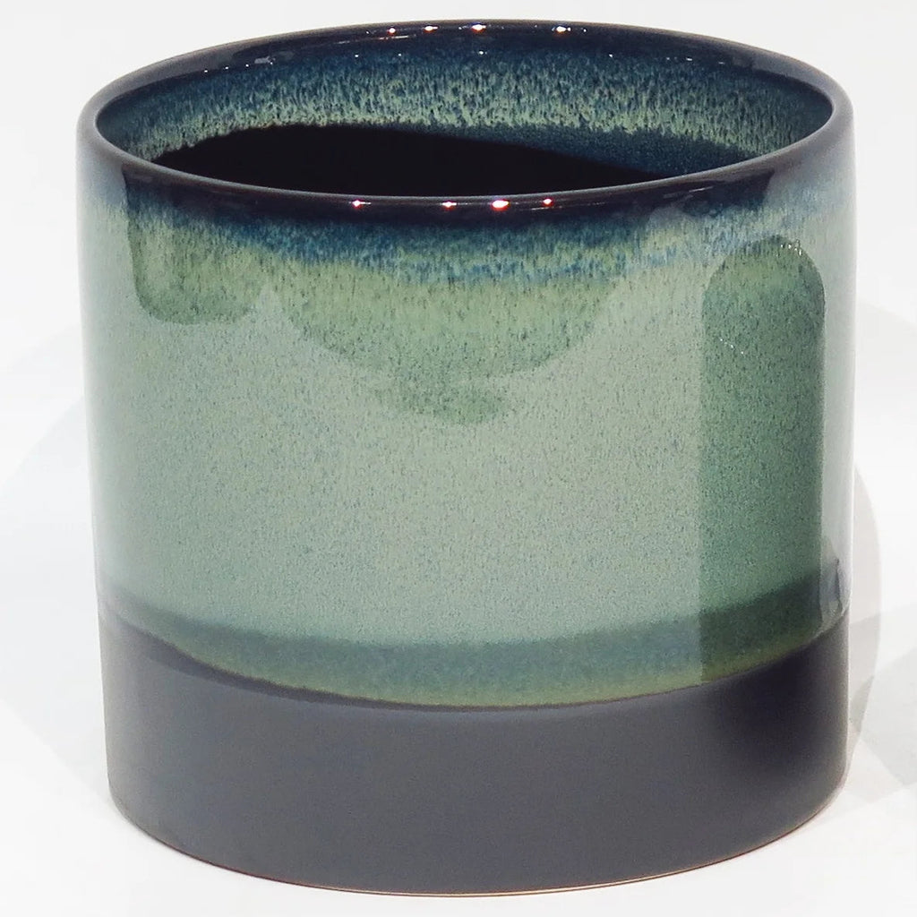 Teal and Black Glazed Ceramic Pot Assorted
