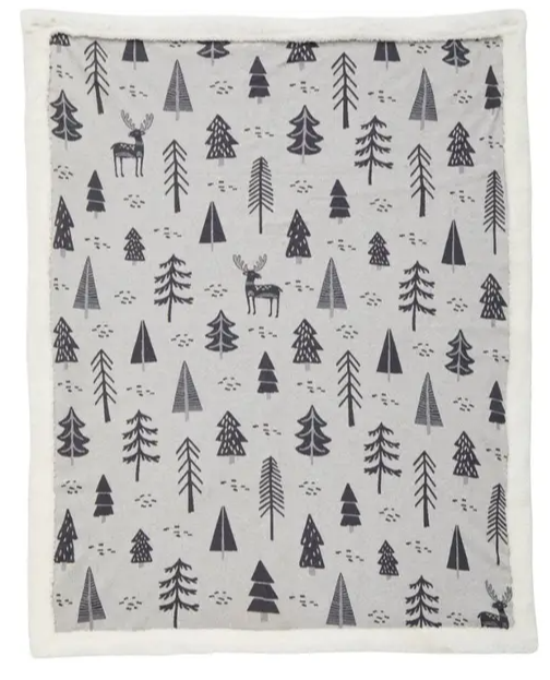 Grey Tree Blanket