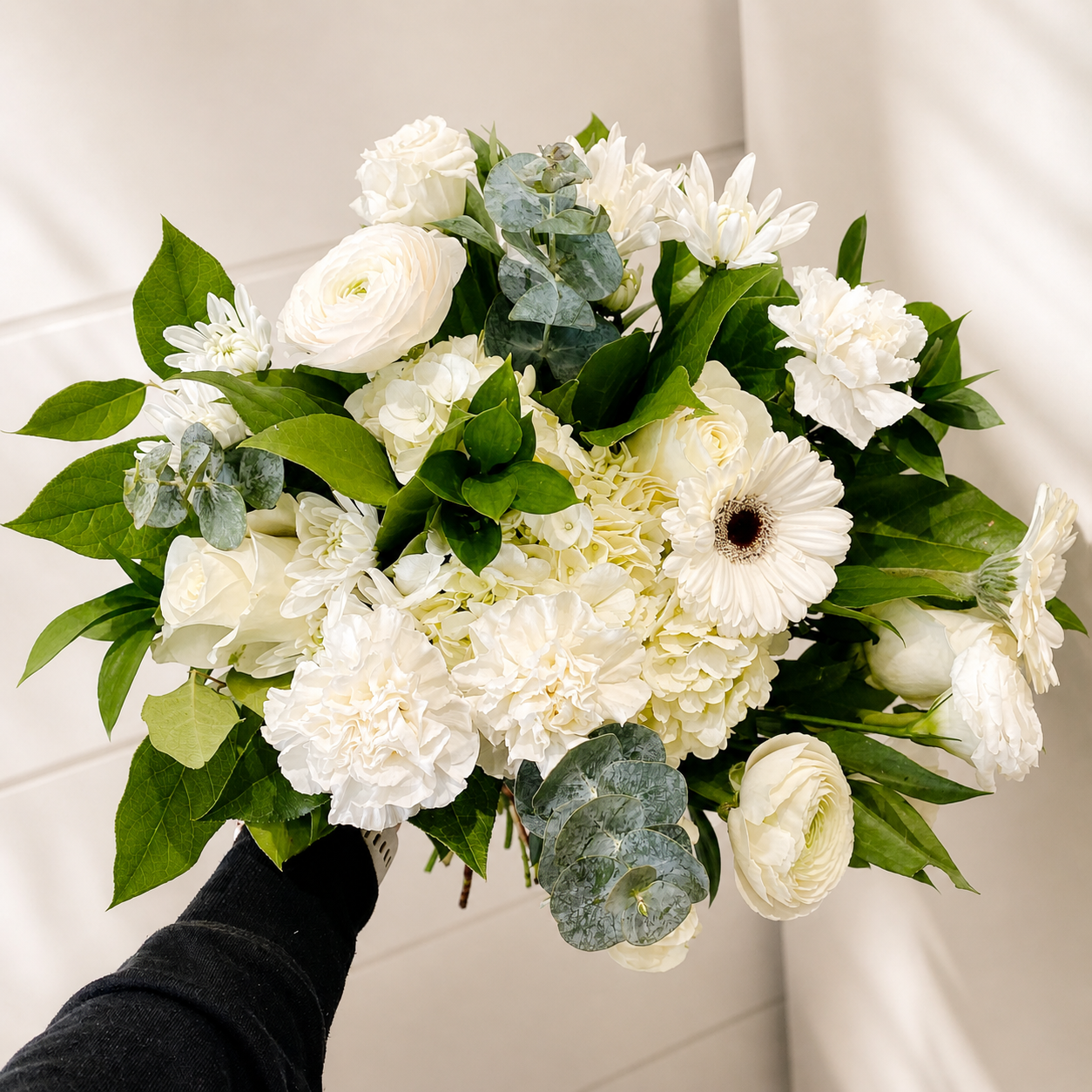 THE PATRICIA All White Loose Hand-Tied Bouquet
