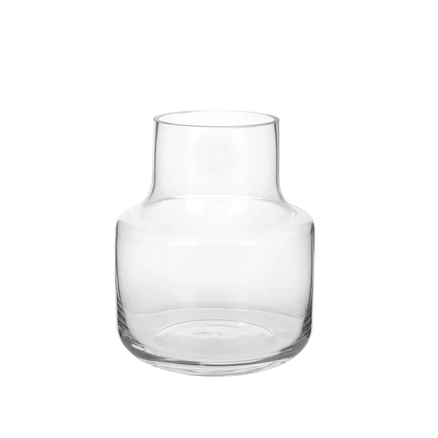 Short Bottle Neck Glass Vase