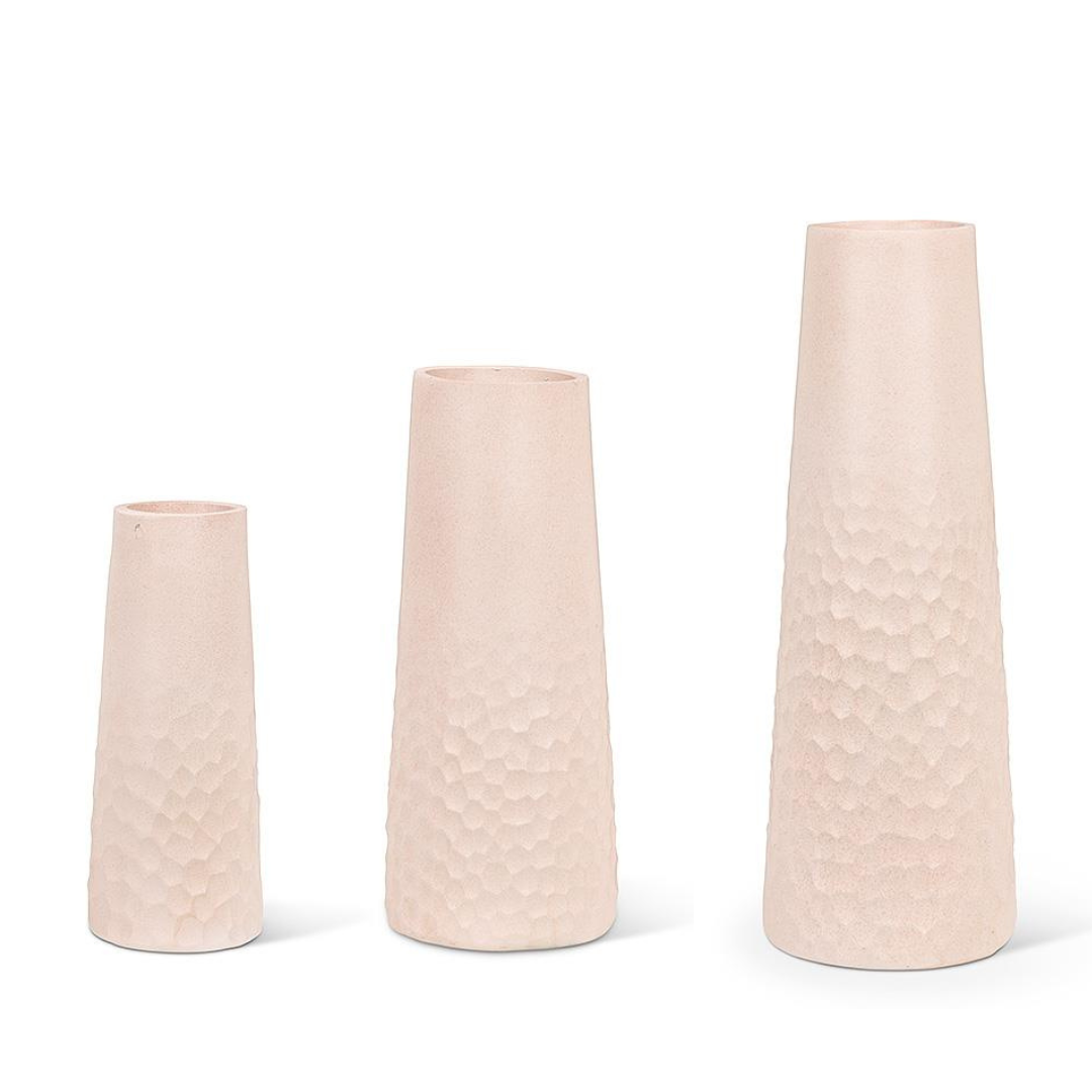 Soft Pink Chisel Base Slender Vase