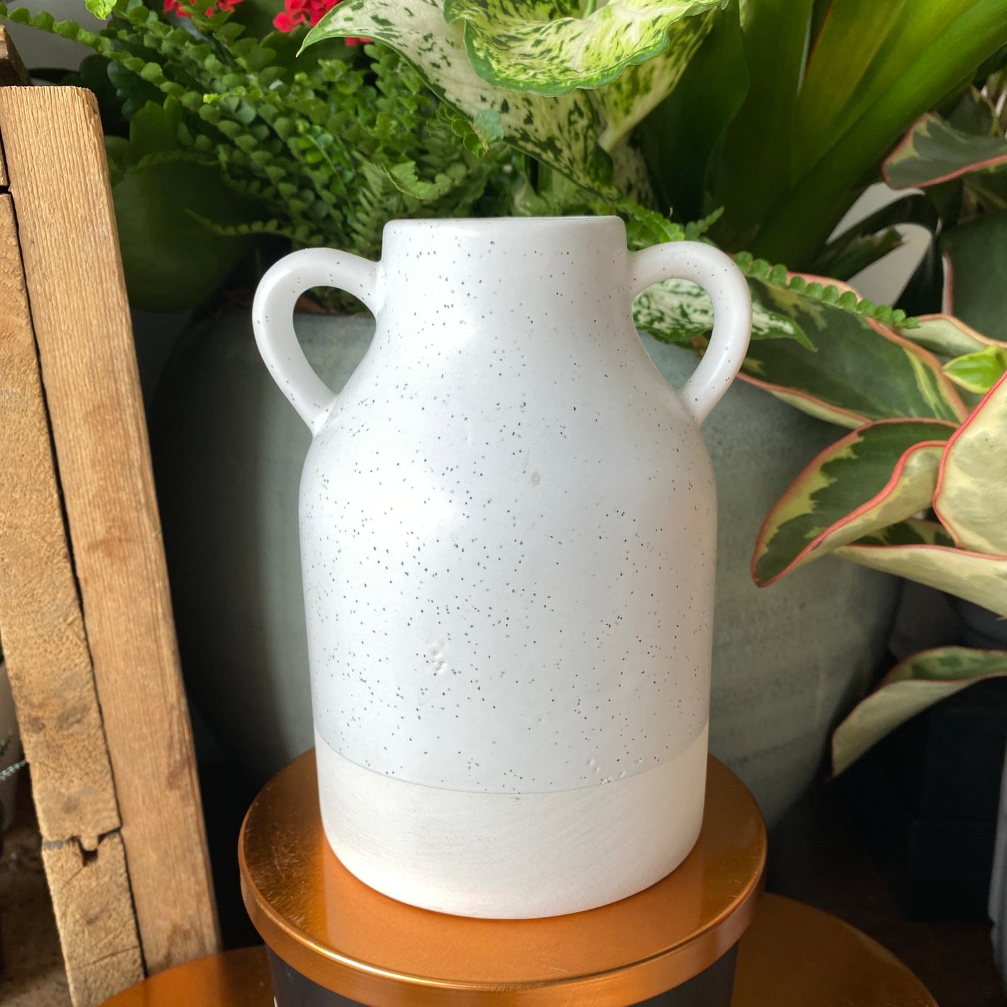White Speckled Vase