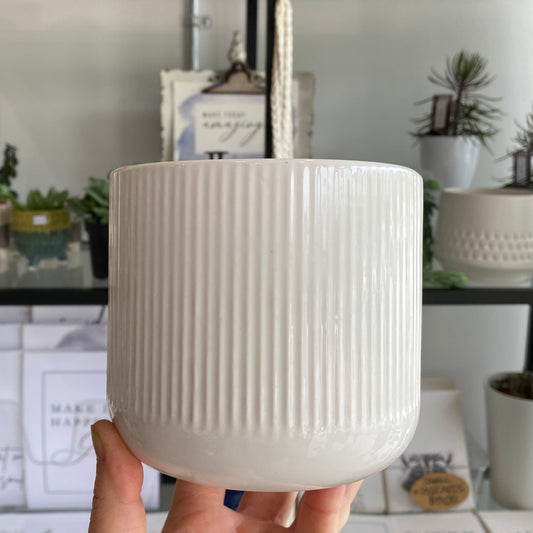 White Glazed Ceramic Pot