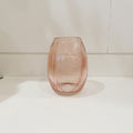 Pink Ribbed Glass Vase