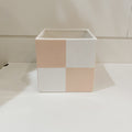 Pink Checkered Cube Pot