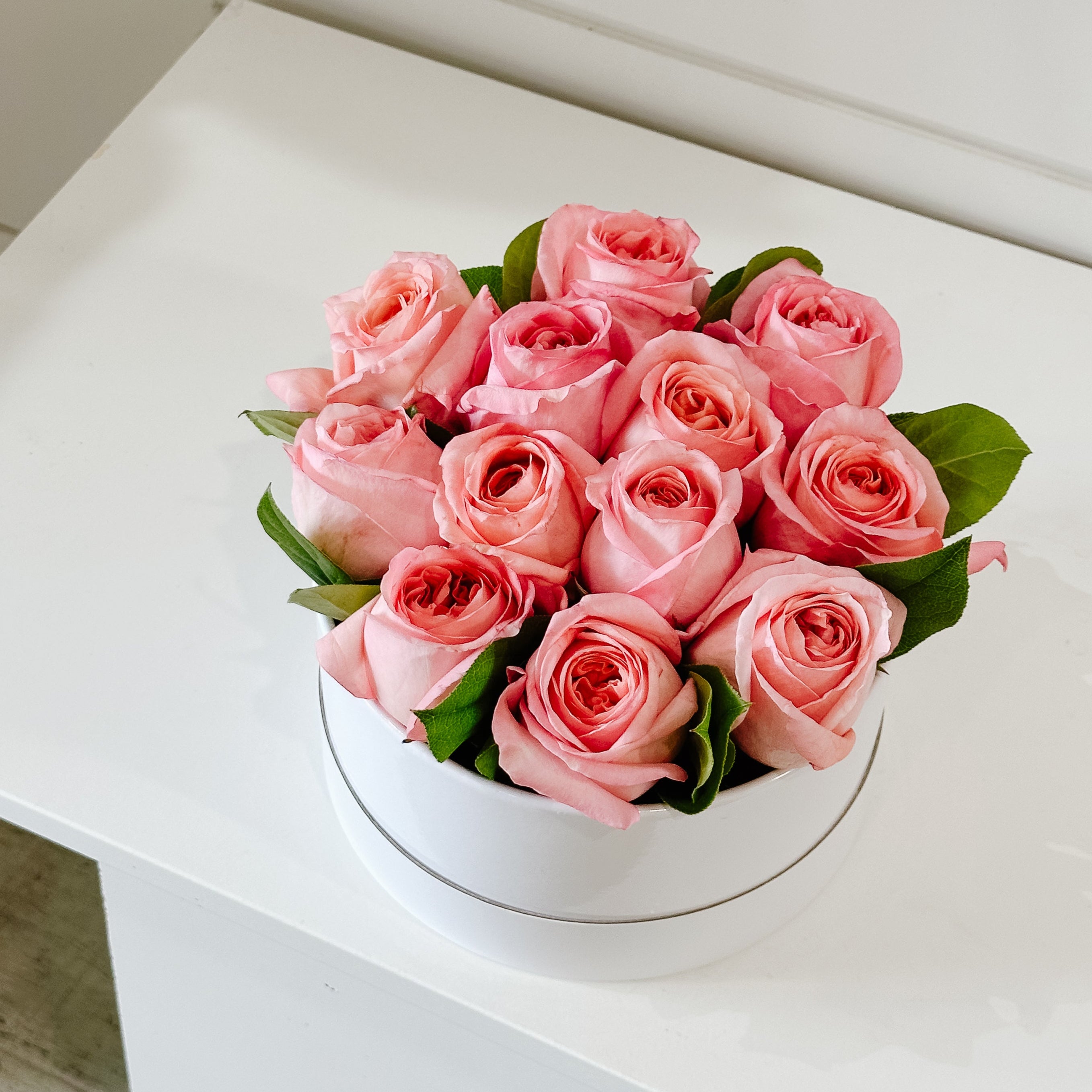 A Dozen Pink Roses Floral Box