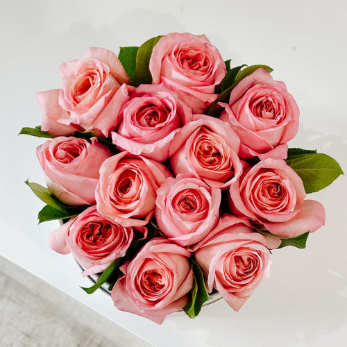 A DOZEN PINK ROSES Floral Box