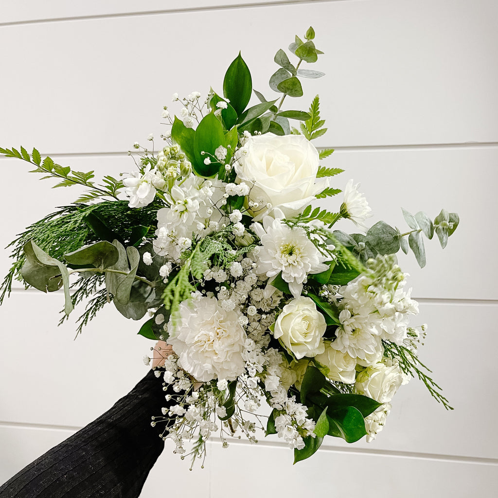 THE PATRICIA All White Loose Hand-Tied Bouquet