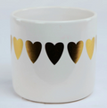 Gold Hearts Plant Pot