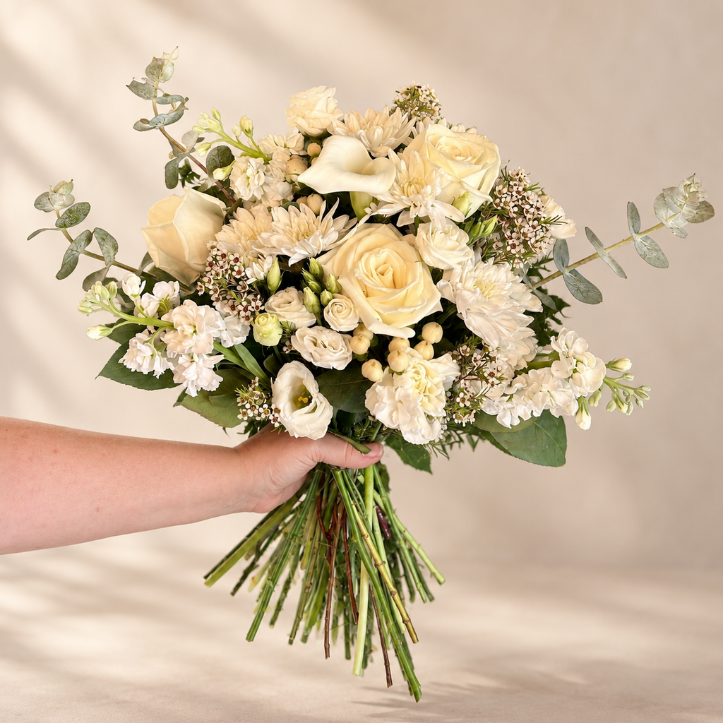 THE PATRICIA All White Loose Hand-Tied Bouquet