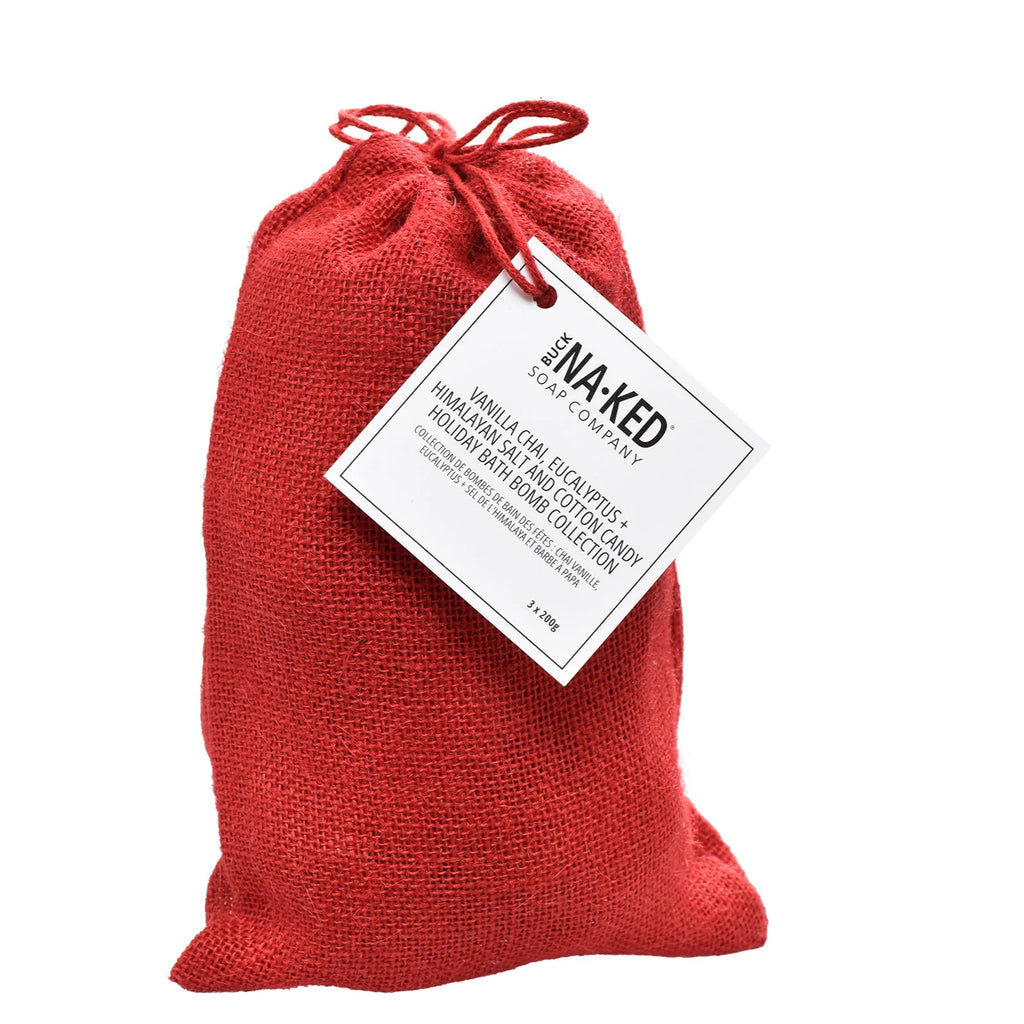 Vanilla Chai, Eucalyptus + Himalayan Salt and Cotton Candy Bath Bomb Holiday Collection