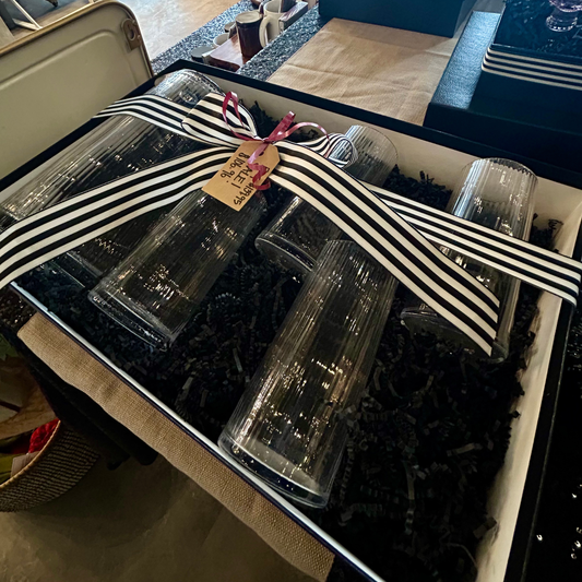 Lined Optic Glassware Set