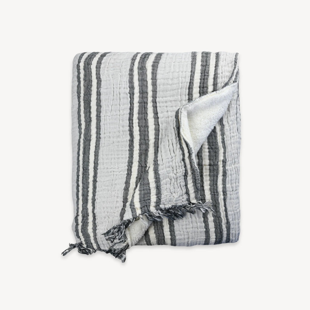 Crinkle Fleece-Lined Throw