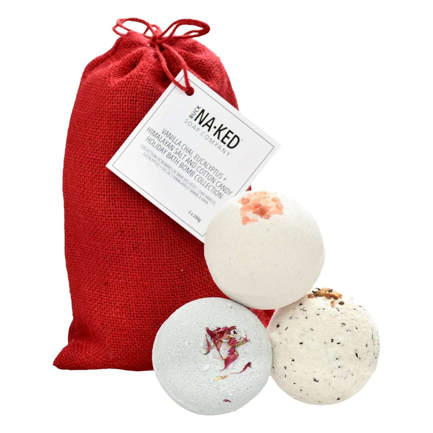 Vanilla Chai, Eucalyptus + Himalayan Salt and Cotton Candy Bath Bomb Holiday Collection